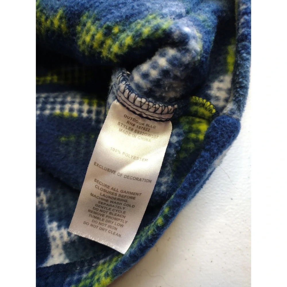 Eddie Bauer Kids Fleece Jacket Camo Blue Yellow Zip Up Outerwear Size XS 5‎ 6